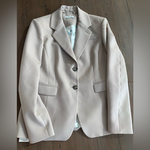 Altuzarra Cream Stretch Wool Two-Button Tailored Blaze - Picture 3 of 8